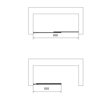Vincea VSB-6E900CLB-R, 900*1400, черный, стекло прозрачное, правая