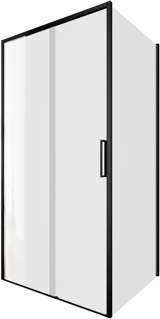 Aquanet Pleasure Evo 100x80 AE65-100x80-BT профиль черный, прозрачное стекло без поддона