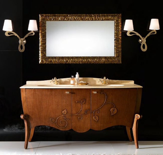 Cezares Cavalli 120 CAVALLI 1200x30x750 Noce Foglia oro