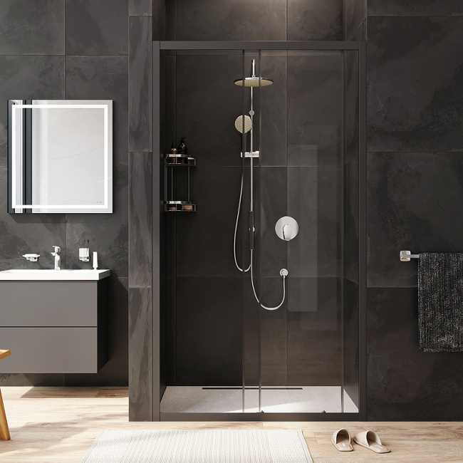 AM.PM Gem Solo 110 W90G-110-1-195BT профиль Черный матовый стекло прозрачное