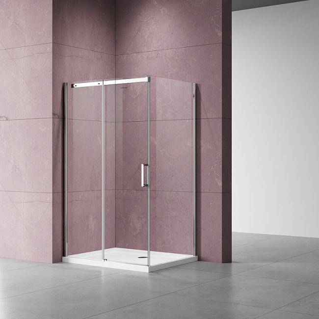 Vincea Dice 110x100 VSR-4D1011CL профиль Хром стекло прозрачное без поддона