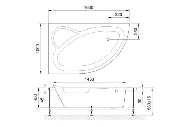 Royal Bath ALPINE RB819101 160x100x58L