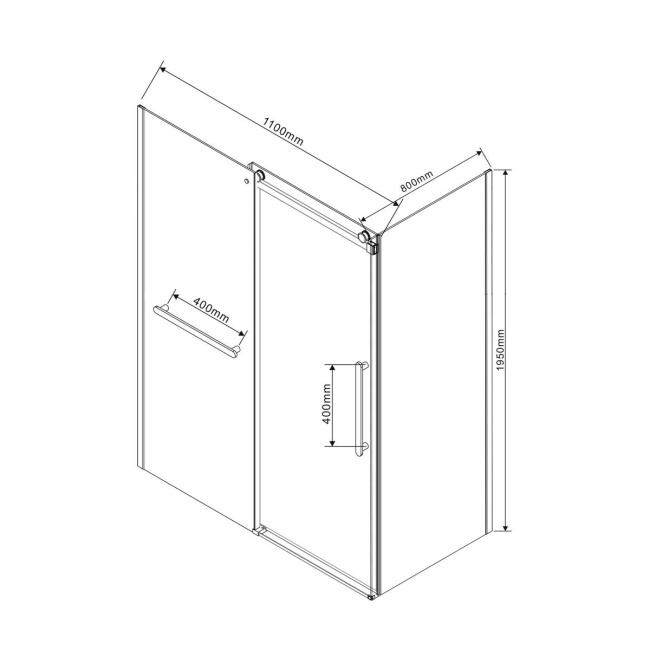 Vincea Como Soft VSR-1CS8011CLB, 1100*800, черный, стекло прозрачное