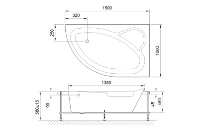 Royal Bath ALPINE RB819100 150x100x58R