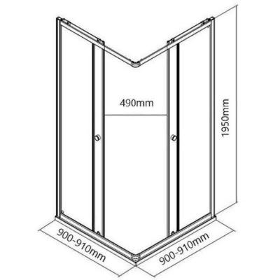 Maybah Glass MGY-1329-5 900x900x1950 раздвижной профиль Хром матовый стекло графитовое матовое