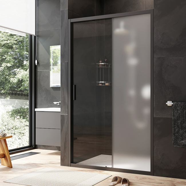 AM.PM Gem 120 W90G-120-1-195BM профиль Черный матовый стекло матовое-прозрачное