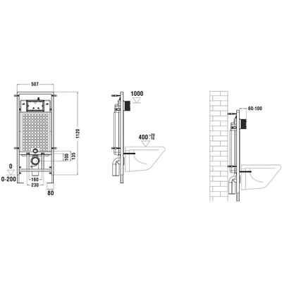 Комплект Weltwasser 10000010734 подвесной унитаз Kehlbach 004 GL-WT + инсталляция Marberg 507 + кнопка MAR 507 RD MT-BL