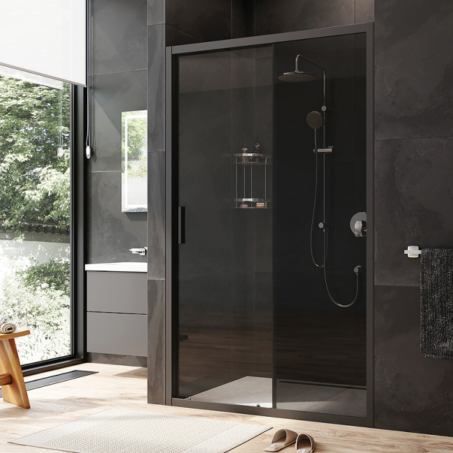 AM.PM Gem 120 W90G-120-1-195BG профиль Черный матовый стекло тонированное-прозрачное