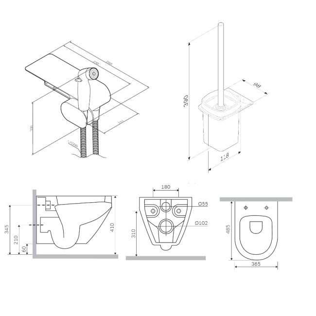 AM.PM CK70H1103B Spirit V2.0 с гиг.душем, черный