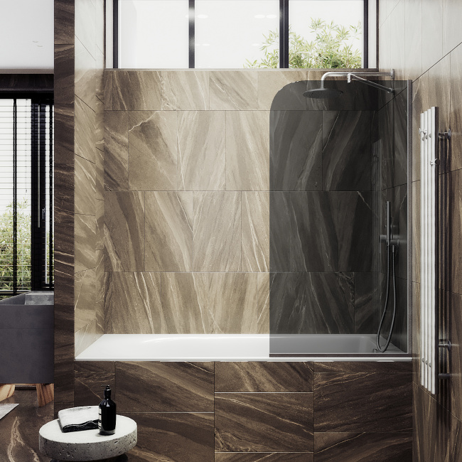 MaybahGlass в узком профиле, 6 мм, Стекло Графит, 34x140 (MGV-128-5у)