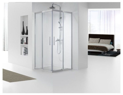 Aquanet Delta Cube NPE1142 90x90, прозрачное стекло без поддона