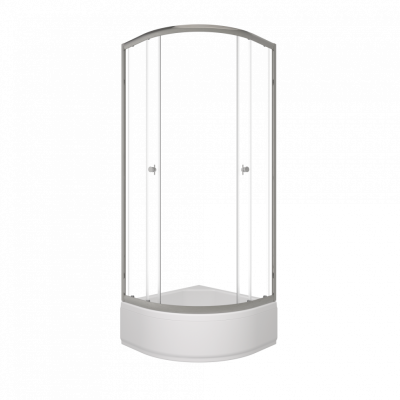 SanDav Альфа-Хром 80х80 В, 1/4 круга, средн. подд. (2 места+сифонD50мм)