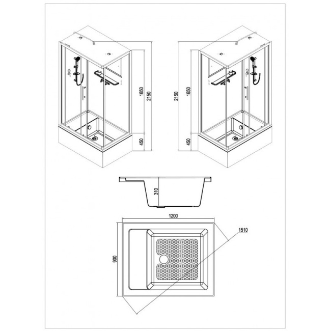 Esbano Elegancia EST-129 CKRB 120x90 правый
