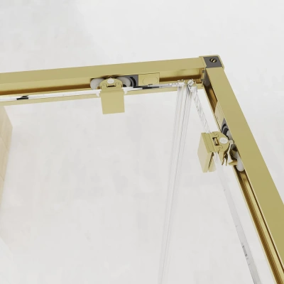 Veconi Evo 300 G 1200х900x1950, золото брашинг, прозрачное стекло