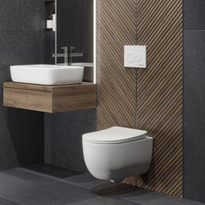 BERGES VENTAS Rimless 49 см, сиденье дюропласт Ventas Slim SO, микролифт, быстросъём(082135)