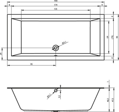 Riho Lugo Velvet 190x90 Riho Lugo Velvet 190x90
