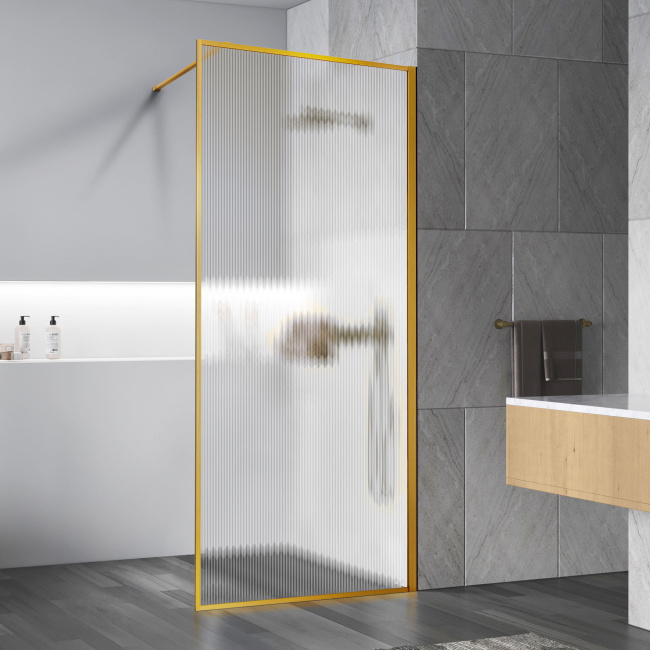 Vincea Walk-In VSW-1HP800FLBG, 800*2000, брашированное золото, стекло рифленое