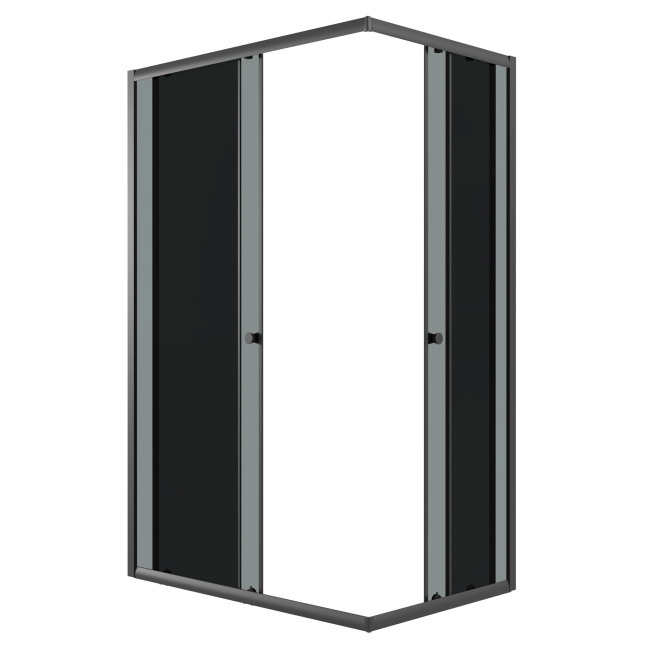 Niagara Eco NG-1018-14QT (100х80х190) прямоугольник,раздвижное,черный,стекло тонированное,1 место, без поддона в комплекте