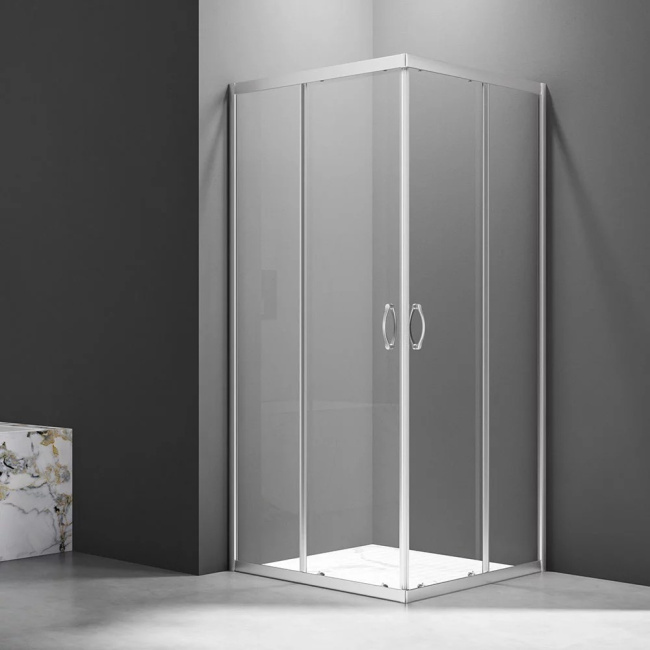 Veconi Rovigo RV-101, 900x800x1900, хром, стекло прозрачное без поддона