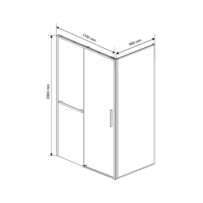Vincea Slim Soft VSR-1SS9011CLB, 1100*900, черный, стекло прозрачное