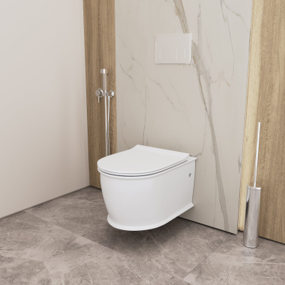 Grossman GR-4482MS Retro (545*370*360) БЕЛЫЙ МАТОВЫЙ подвесной БЕЗОБОДКОВЫЙ с тонкой крышкой