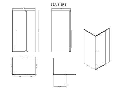 ESBANO ESA-119PS-B (без поддона)