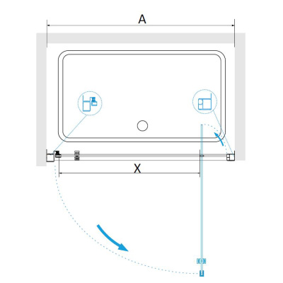 RGW PA-105 Хром/Прозрачное/5 мм/80*185