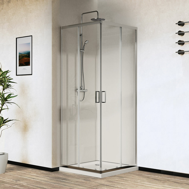 Vincea City 90х90 VSS-5CT900CL профиль Хром стекло прозрачное без поддона