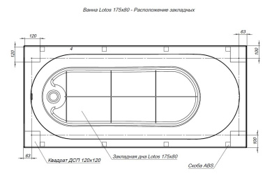 Aquanet Lotos 175x80 (с каркасом)