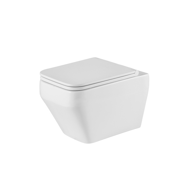 Grossman GR-4410SQ (530х365х370) безободковый,смыв торнадо,белый с тонкой крышкой,микролифт,1 место