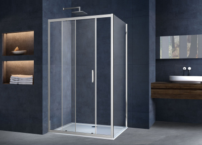Vincea Alpha VSR-3AL9014CL, 1400x900, хром, стекло прозрачное без поддона