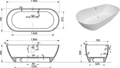 Aquanet Family Stone 180х80 Aquanet Family Stone 180х80