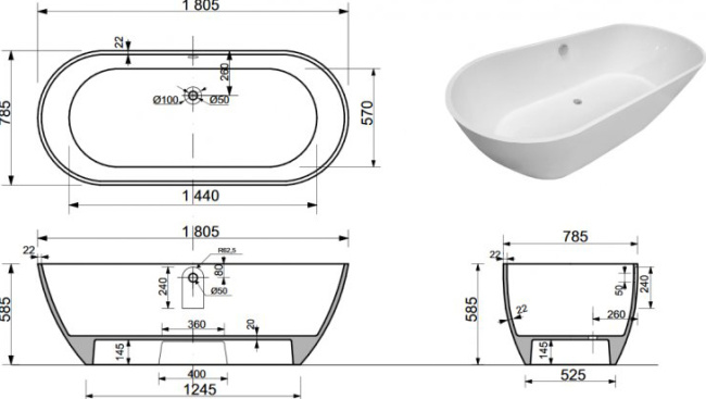 Aquanet Family Stone 180х80 Aquanet Family Stone 180х80