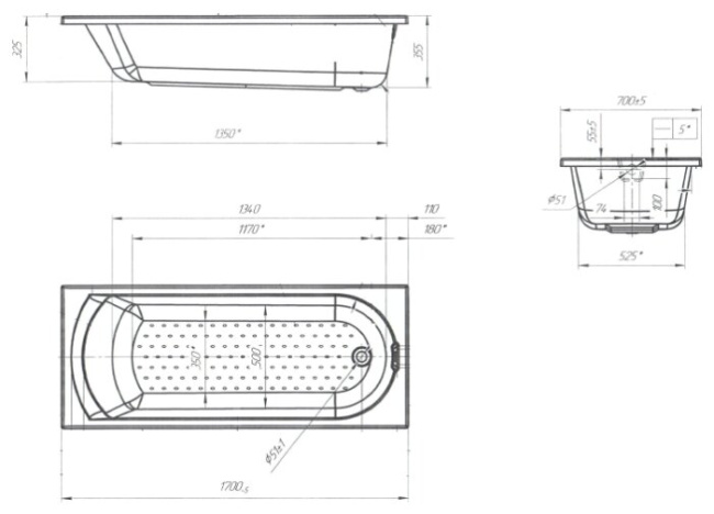 1Marka Lily 170x70 акрил 1Marka Lily 170x70 акрил