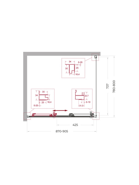 BelBagno UNO-195-AHF-31-90/80-C-NERO