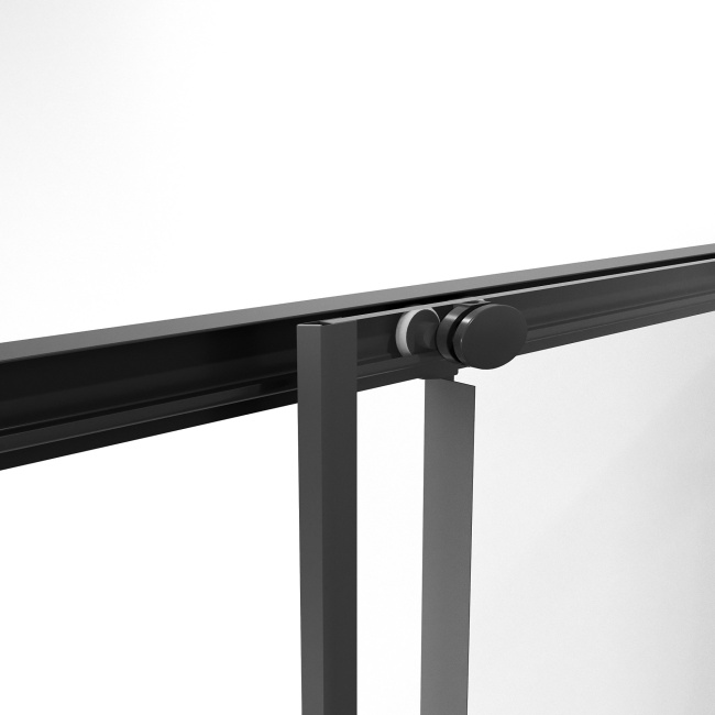 Niagara Nova NG-6830-34BLACK (100*100*195) квадрат, раздвижная, черный матовый, стекло прозрач,1м без поддона