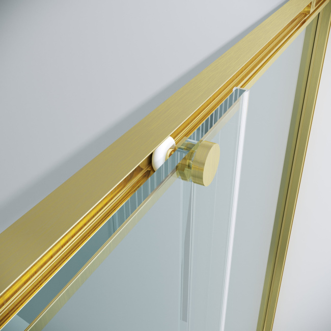 Grossman 300.K33.01.9070.32.00 Galaxy (90*70*195) прямоуг,раздвижн,золото сатин,стекло прозрач без поддона