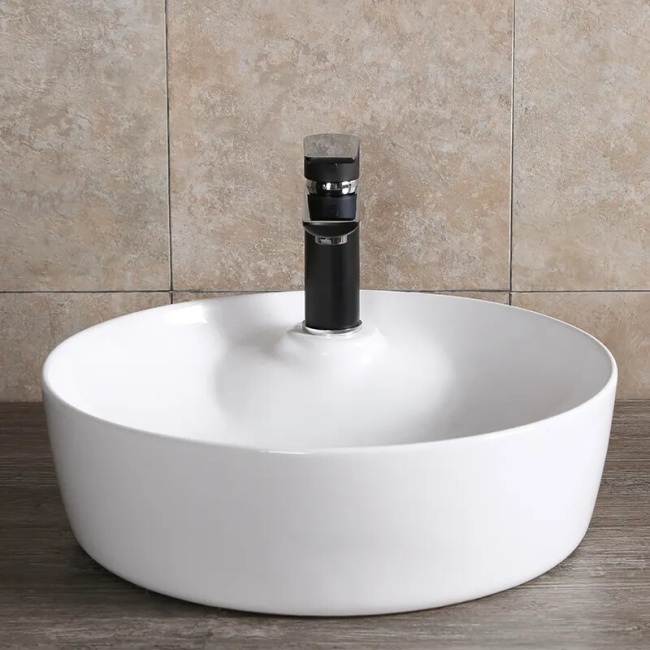 Ceruttispa CR0090 накладная, белая, круглая, с отверстием под смеситель 440х440х130