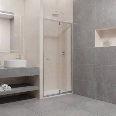 RGW PA-02 NEW Хром/Прозрачное/6 мм (77-90) (EasyClean)/80*185