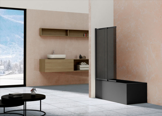 Vincea VSB-1E100CGB, 1000*1450, матовый черный, стекло тонированное