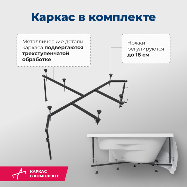 Aquanet Vitoria 130x130 (с каркасом)