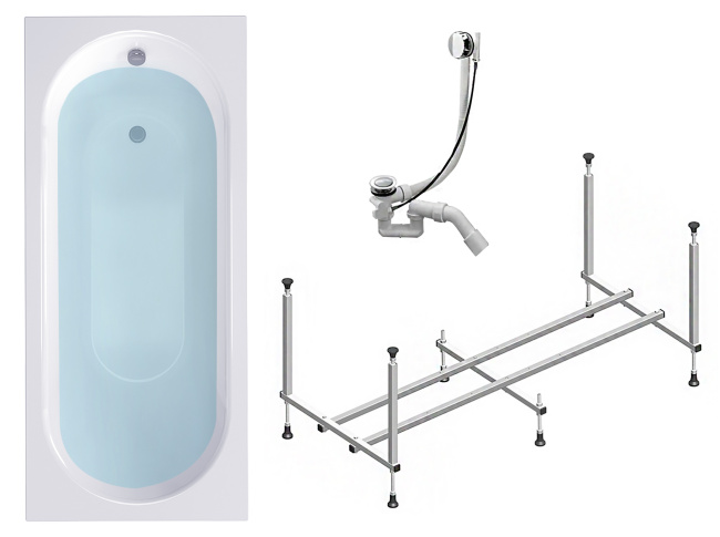 TIMO ROHA1270 120*70*58+каркас+слив-перелив