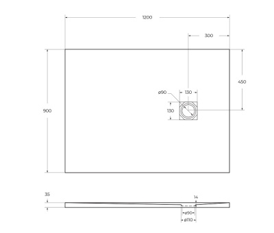 BelBagno UNO TRAY-MR-UNO-AH-120/90-35-NERO-NO