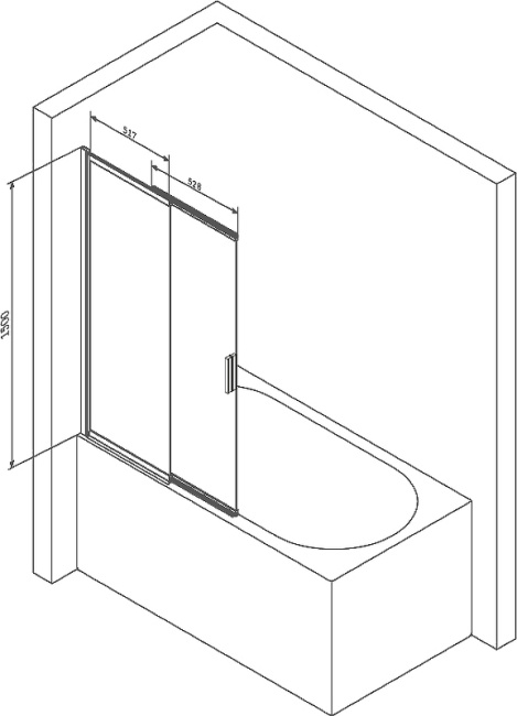 AM.PM Like W80S-100PS-150MT 100x150 профиль Хром матовый стекло прозрачное