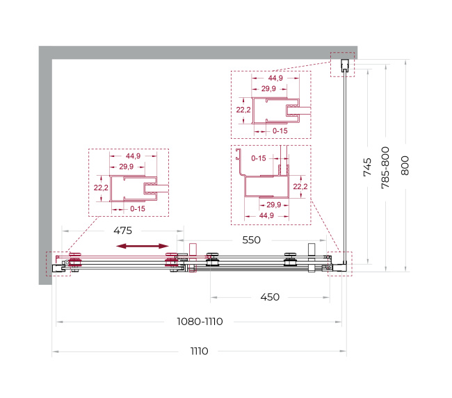 BelBagno MARINO-2-AH-1-110/80-C-GM
