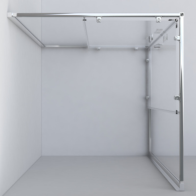 Vincea Garda VSS-1G8090CLB, 900x800, черный, стекло прозрачное без поддона