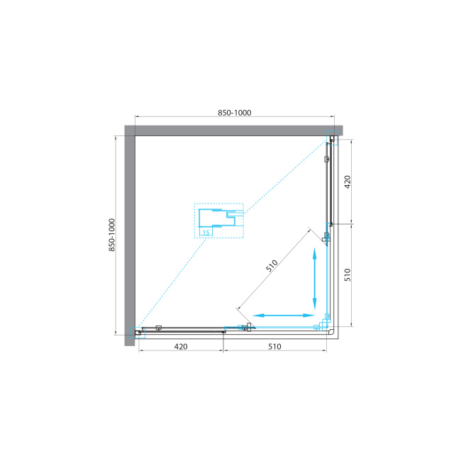 BelBagno UNIQUE-A-2-85/100-M-Cr без поддона