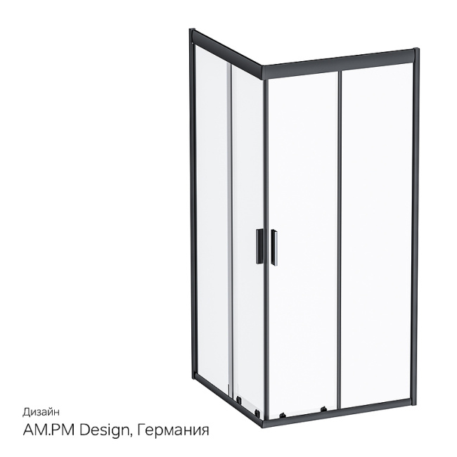 AM.PM Gem 90х90 W90G-403-090BT профиль Черный матовый стекло прозрачное без поддона