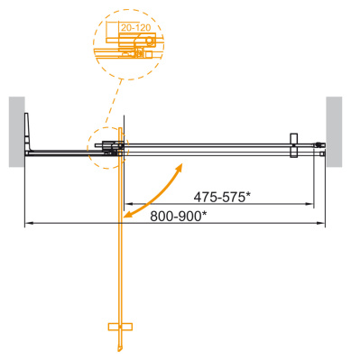 CEZARES SLIDER-B-1-80/90-GRIGIO-GM