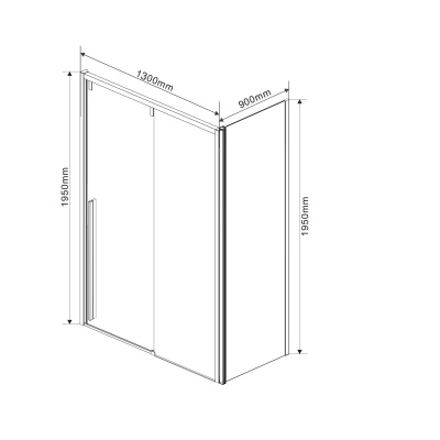 Vincea Lugano VSR-1L9013CL-1, 1300x900, хром, стекло прозрачное без поддона